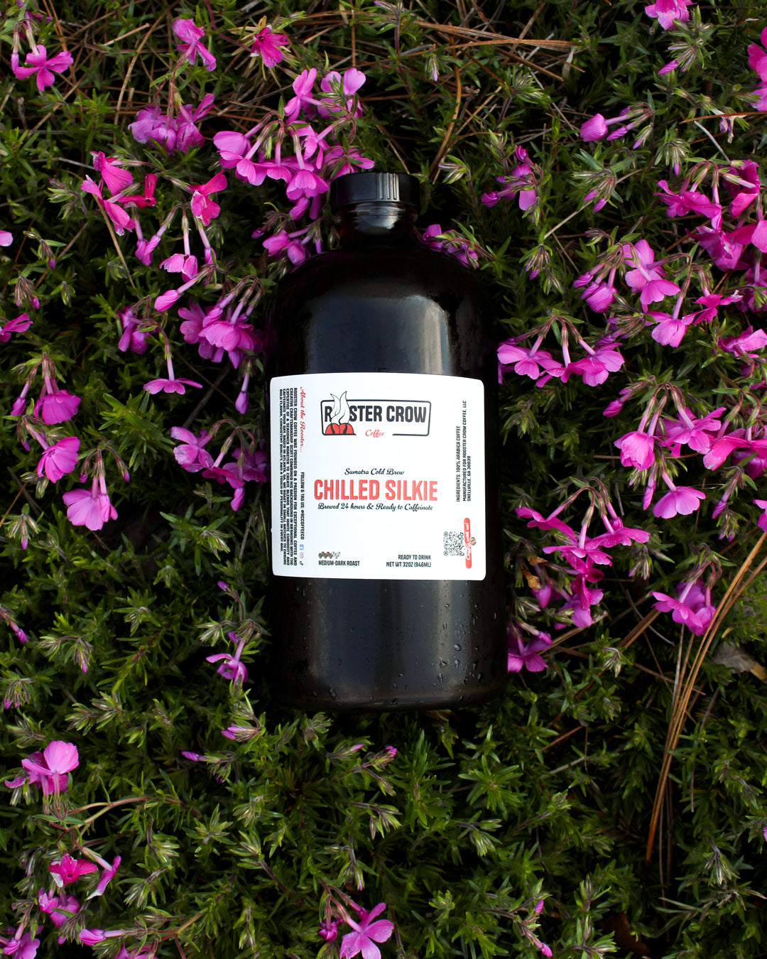 Rooster Crow Coffee Chilled Silkie 32oz Sumatran cold brew in glass bottle, local pickup Snellville GA